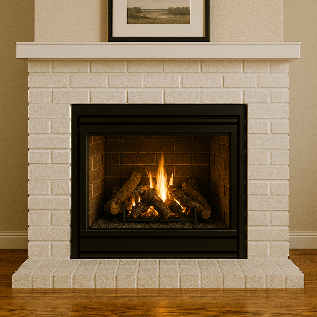 Cozy Nashville living room with a well-maintained gas fireplace